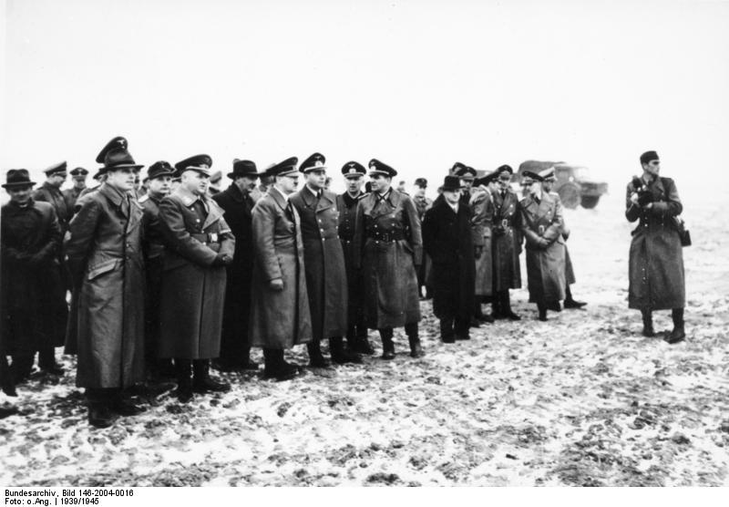 Adolf Hitler inspects the fortifications in Cap Gris-Nez, France